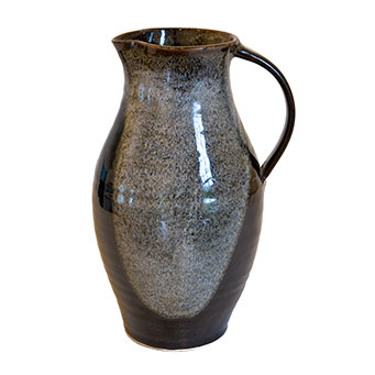 Water Jug – tenmoku and zircon glazes – UK private collection