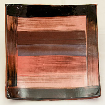 Slip decorated dish