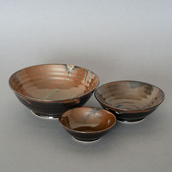 SIENNA – three bowls: desssert bowl (11.5cm), soup bowl (15cm), pasta bowl (19cm)