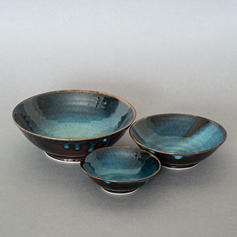 LUNA – nest of three bowls: pasta bowl (19cm), soup bowl (15cm) and dessert bowl (11.5cm)